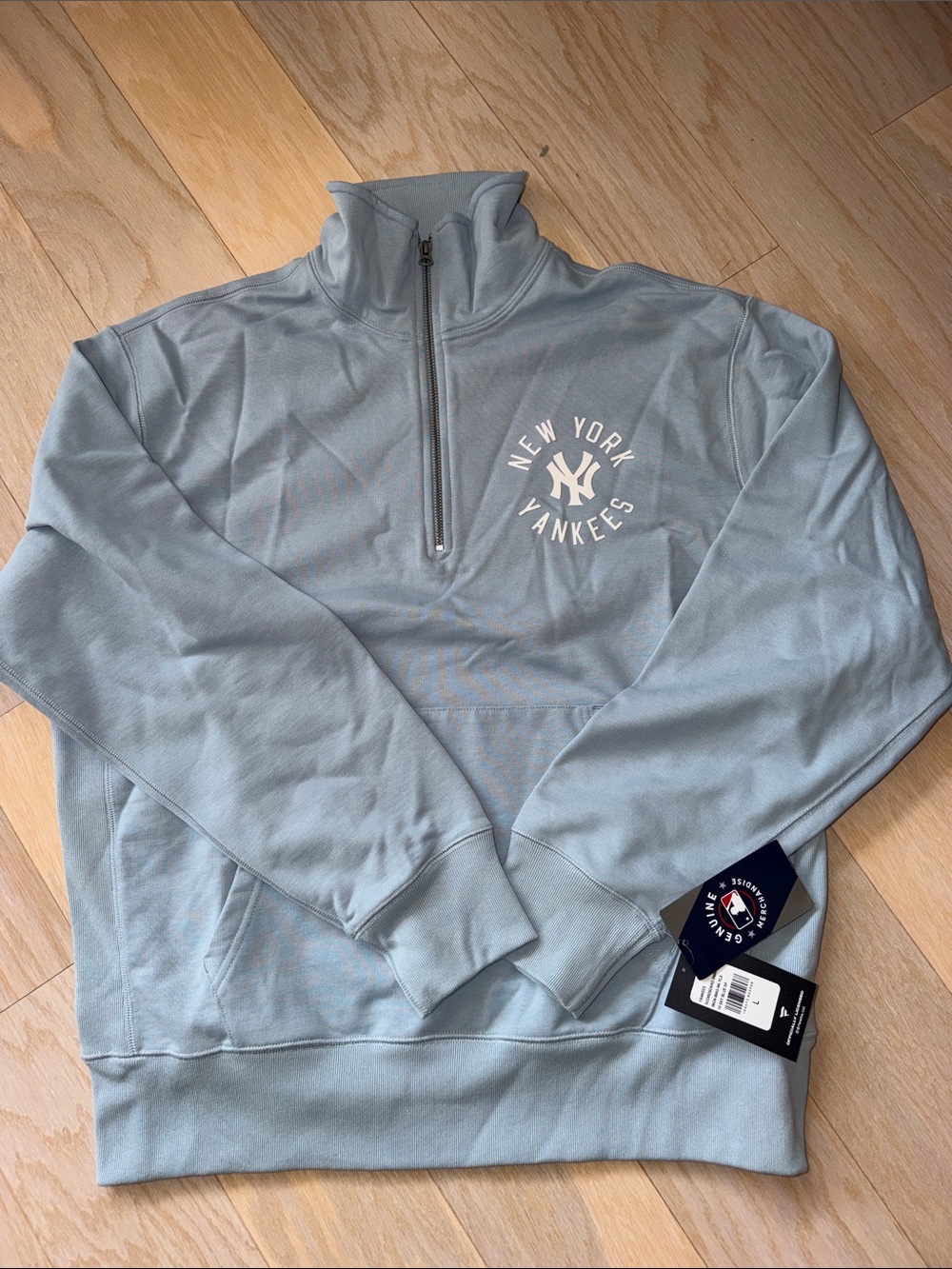 Fanatics New York Yankees Light Blue Half-Zip Pullover